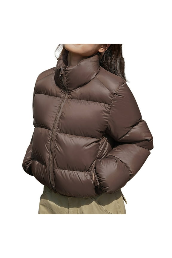 Women Coats Ladies Winter Jackets High Neck Zipper Long Sleeved Jacket Solid Pocket Thick Warm Outerwear Loose Versatile Party Fashion Clothes,Black