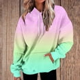 thumbnail image 1 of Brondbend Women Hoodie Pull over Hoodie for Womens Long Sleeved Drawstring Pocket Pullover Gradient Color Casual Loose Fit Tops Ladies Climb Mountains Fall Winter Wear Multicolor, 1 of 4