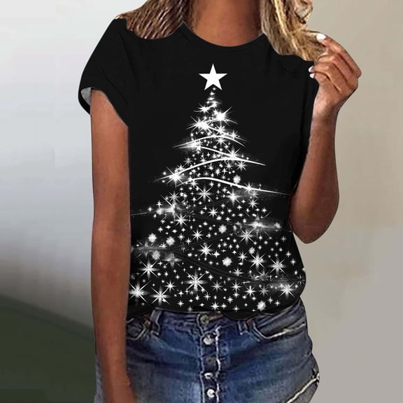 Brondbend Women Tops Trendy Women Shirts Crew Neck Short Sleeved Blouse Print Fashion Loose Fit Daily Tops Summer Fall Wear,Multicolor