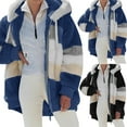 thumbnail image 1 of Brondbend Women Winter Coat Fuzzy Fleece Jacket Women Zip up Hoodise Multicolour Long Sleeve Plush Outerwear with Pocket Oversized Outdooer Casual Winter Warm Clothes,Black, 1 of 6