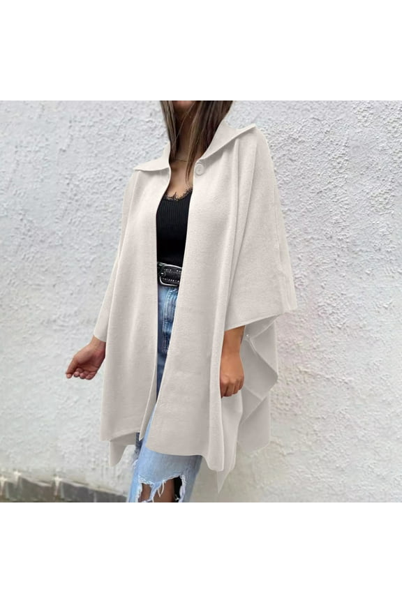 Women Winter Coats Women Jacket Lapel Long Sleeved Outerwear Solid Color Leisure Loose Jacket Lady Travel Tops Beige
