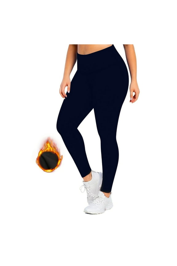 Women Yoga Pants Women Legging Stretchy High Waist Belly Control Workout Trousers Solid Color Warm Tights Slim Fit Going out Climb Jogger Navy