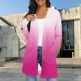 thumbnail image 1 of Brondbend Women's Cardigans Lightweight Long Sleeves Gradient Color Open Front Fashion Cotton Coat with Pocket Loose Fit Fall Beach Vacation Casual Outerwear,Hot Pink, 1 of 6