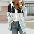 thumbnail image 1 of Brondbend Women's Fleece Jackets Winter Coats for Women Zipper Hooded Drawstring Multicolour Long Sleeve Plush Outerwear Oversized Casual Fall Winter Outdoor Warm Clothes,Light Blue, 1 of 6