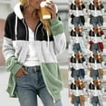 thumbnail image 1 of Brondbend Women's Fleece Jackets Winter Coats for Women Zipper Hooded Drawstring Multicolour Long Sleeve Plush Outerwear Oversized Casual Fall Winter Outdoor Warm Clothes,Black, 1 of 7