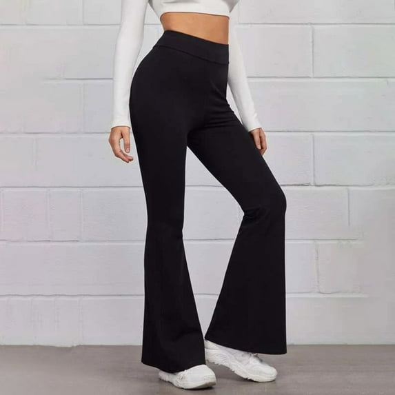 Brondbend Women's High Waist Yoga Pants Leggings for Women Belly Control Solid Color Fashion Flare Leg Venetian Workout Tights Slim Fit Casual Gym Athletic Outdoor Running Comfy