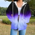 thumbnail image 1 of Brondbend Women's Hoodies Pullover Women Long Sleeved Zipper Drawstring Pocket Pullover Print Soft Stylish Oversized Tops Lady Gym Running Fall Winter Wear Purple, 1 of 5