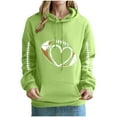 thumbnail image 1 of Brondbend Women's Hoodies Womens Hoodie Sweatshirt Long Sleeved Pockets Drawstring Pullover Print Soft Stylish Oversized Tops Lady Party Fall Winter Wear Green, 1 of 2