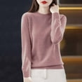 thumbnail image 1 of Brondbend Women's Pullover Sweaters Knitted Sweaters for Women Solid Color Crewneck Long Sleeve Plush Top Slim Fit Fall Winter Warm Base Blouse Soft, 1 of 2