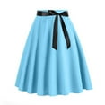thumbnail image 1 of WWV Women’s Skirts High Waisted Lace up Wide Leg Skirt Dress Summer Solid Color Vintage Ladies Loose Fit Anniversary Skirt Sky Blue M, 1 of 2
