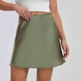 thumbnail image 1 of Brondbend Women's Skirts Midi Skirt Solid Color High Waist Mid-Calf Skirt Elegant Skirts Loose Skirts Camping Up to 45% off Green Skirt for Women Size-L, 1 of 6