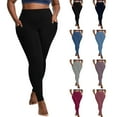 thumbnail image 1 of Brondbend Womens High Waisted Yoga Pants with Pocket Leggings for Women Stretch Waisted Belly Control Butt Lifting Solid Color Workout Tights Slim Fit Fitness Athletic Comfortable, 1 of 7