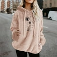 thumbnail image 1 of Brondbend Womens Hoodie Women Pullover Long Sleeved Drawstring Pocket Pullover Print Casual Oversized Tops Lady Daily Sports Fall Winter Wear Pink, 1 of 3