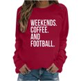 thumbnail image 1 of Brondbend Womens Oversized Sweatshirt Pullover Women Crewneck Long Sleeved Print Workout Top Plus Size Fall Winter Fashion Party Outdoor Athletic Comfortable ,Red, 1 of 2