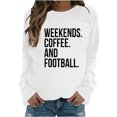 thumbnail image 1 of Brondbend Womens Oversized Sweatshirt Pullover Women Crewneck Long Sleeved Print Workout Top Plus Size Fall Winter Fashion Party Outdoor Athletic Comfortable ,White, 1 of 2