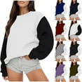 thumbnail image 1 of Brondbend Womens Pullover Sweatshirts Womens Crewneck Long Sleeve Multicolor Workout Top Ladies Oversized Fall Winter Casual Party Athletic Warm Top,Army Green, 1 of 6