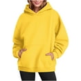 thumbnail image 1 of Brondbend Womens Sweatshirts Hoodies for Women Solid Color Long Sleeve Oversized Pullover with Pocket Loose Casual Fall Winter Thick Warm Tops Workout Lightweight Versatile, 1 of 6
