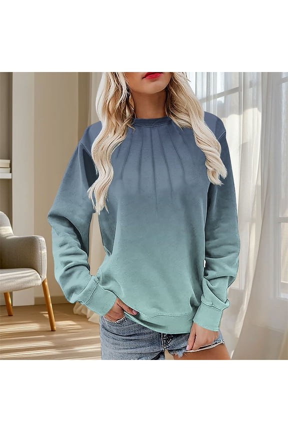 Womens Sweatshirts Pullovers for Women Crewneck Long Sleeve Solid Color Pleated Trendy Athletic Top Loose Fit Fall Winter Comfy Party Gym Workout Top,Army Green