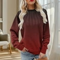 thumbnail image 1 of Brondbend Womens Sweatshirts Pullovers for Women Crewneck Long Sleeve Solid Color Pleated Trendy Athletic Top Loose Fit Fall Winter Comfy Party Gym Workout Top,Wine, 1 of 4