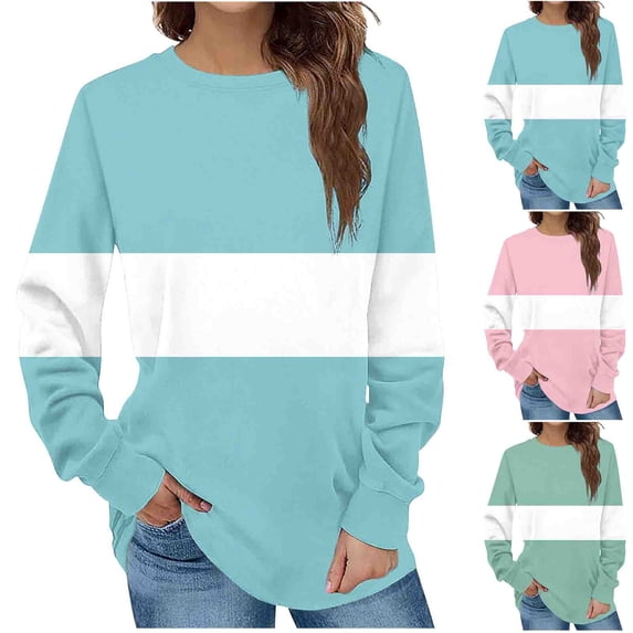 Brondbend Womens Sweatshirts Trendy Pullover for Women Crewneck Long Sleeved Multicolor Casual Top Plus Size Fall Winter Fashion Party Outdoor Athletic Top Versatile,Green