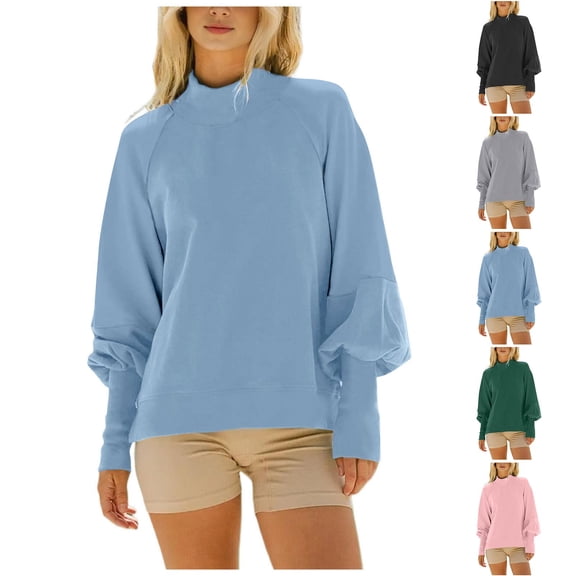 Brondbend Womens Sweatshirts Trendy Pullover for Women Crewneck Long Sleeved Solid Color Casual Top Plus Size Fall Winter Fashion Party Outdoor Athletic Comfortable ,Army Green