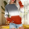 thumbnail image 1 of Brondbend Womens Sweatshirts Trendy Pullovers Women Crewneck Long Sleeve Gradient Color Fashionl Top with Pocket Oversized Fall Winter Party Athletic Top Versatile,Red, 1 of 5