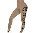 thumbnail image 1 of Brondbend Womens Tall Yoga Pants Yoga Leggings Elastic High Waisted Belly Control Workout Trousers Printed Casual Tights Slim Fit Gym Athletic Jogger Khaki, 1 of 3