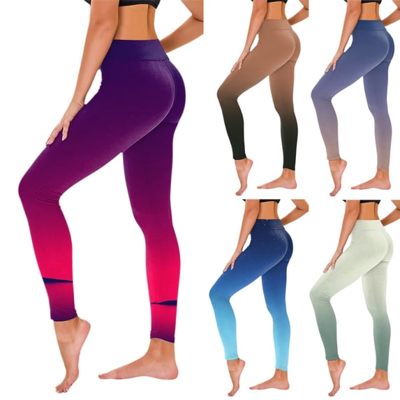 Brondbend Womens Tall Yoga Pants Yoga Leggings Stretchy Waist Belly Control Workout Trousers Multicolor Comfortable Tights Slim Fit Climb Mountains Jogger Blue