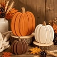 thumbnail image 1 of Brondbend Wooden Pumpkin Decor Set Of 3 Tabletop Decorations For Fall Festivities Thanksgiving Centerpieces And Christmas Decorations, 1 of 7
