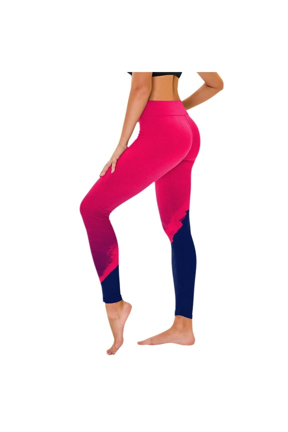 Yoga Pant Leggings for Women Stretchy Waist Belly Control Workout Trousers Multicolor Stylish Tights Slim Fit Outdoor Running Jogger Hot Pink