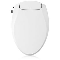 Brondell Bidet Toilet Seat Non-Electric Ecoseat, Fits Elongated Toilets, White - Dual Nozzle System, Ambient Water Temperature - Easy Installation