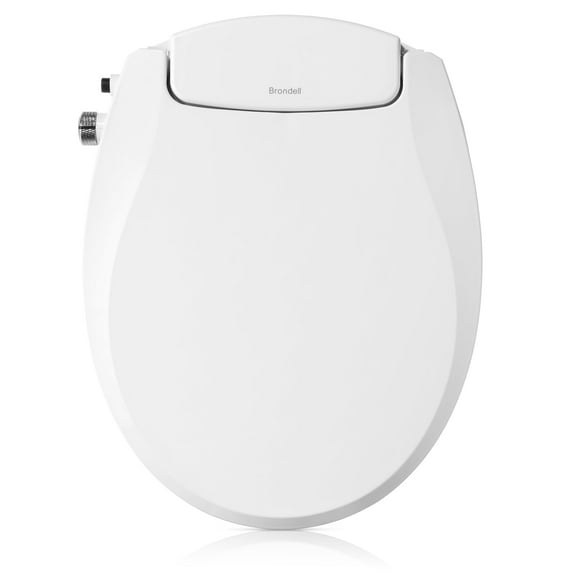 Brondell Bidet Toilet Seat Non-Electric Swash Seat, Fits Round Toilets, White – Dual Nozzle System, Ambient Water Temperature – Bidet with Easy Installation