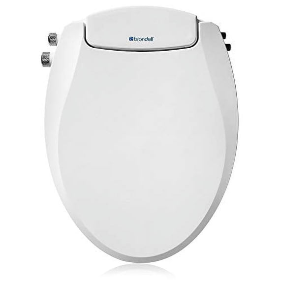Brondell Bidet Toilet Seat, Round, Dual Temperature/Nozzle, S102-RW - White