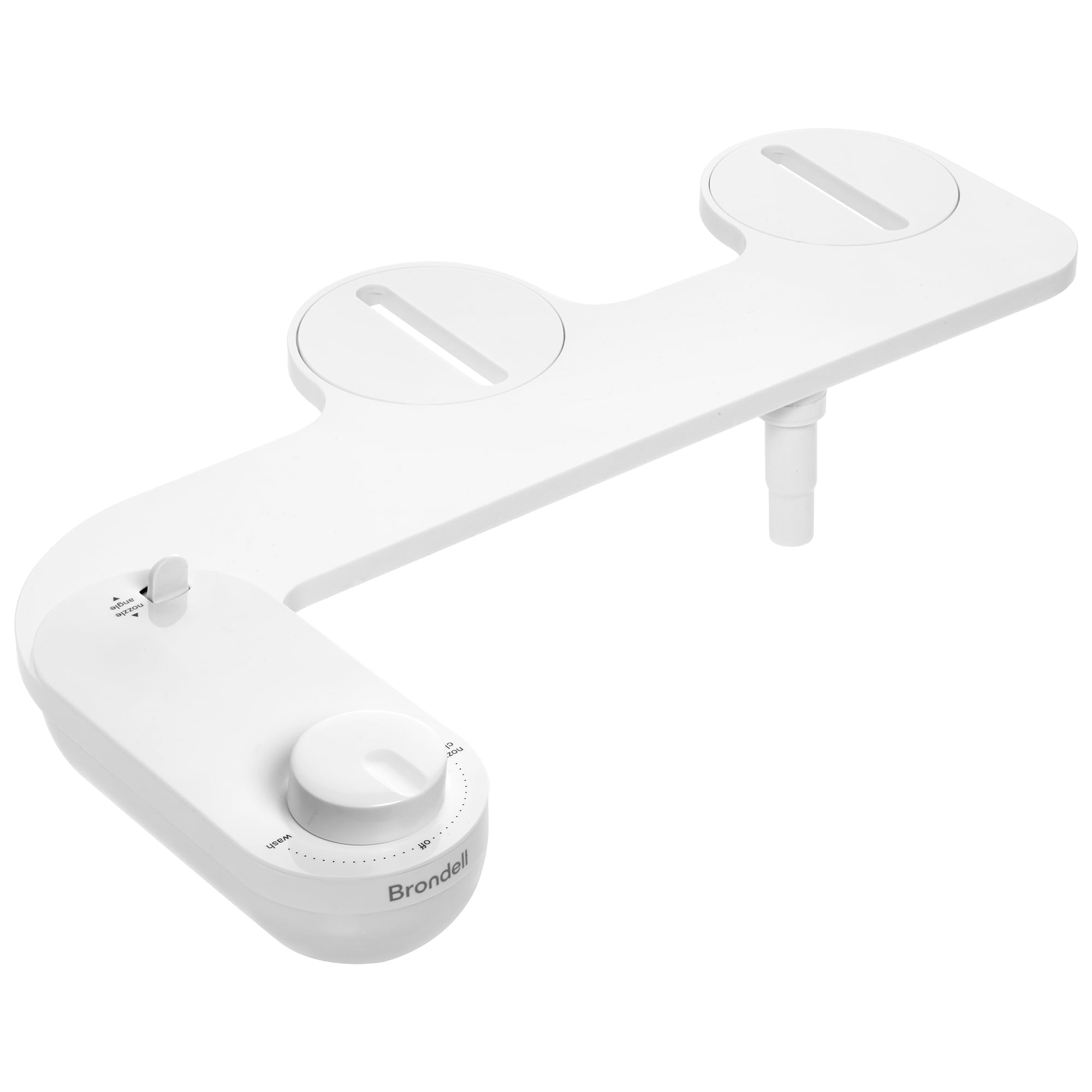 Brondell Fresh Spa Adjustable, Bidet Attachment FSA-15 for Toilet Seats with Adjustable Single Nozzle, Side Arm Control, Thin Profile, White (Ambient Temperature)