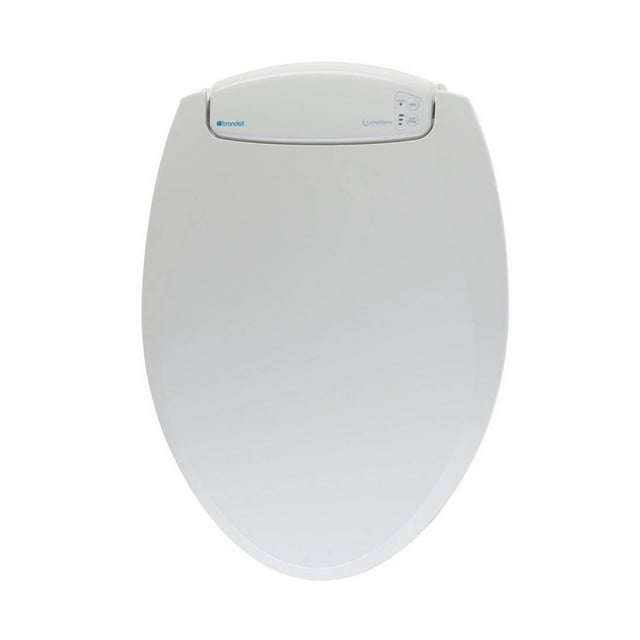 Brondell LumaWarm Heated Blue LED Nightlight Round Bathroom Toilet Seat