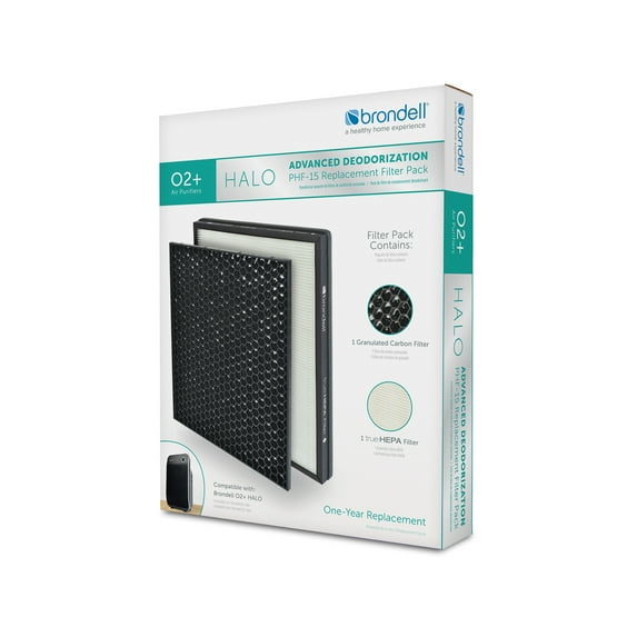 Brondell O2+ Halo Filter Replacement Pack, Upgrade Advanced Deodorization Set