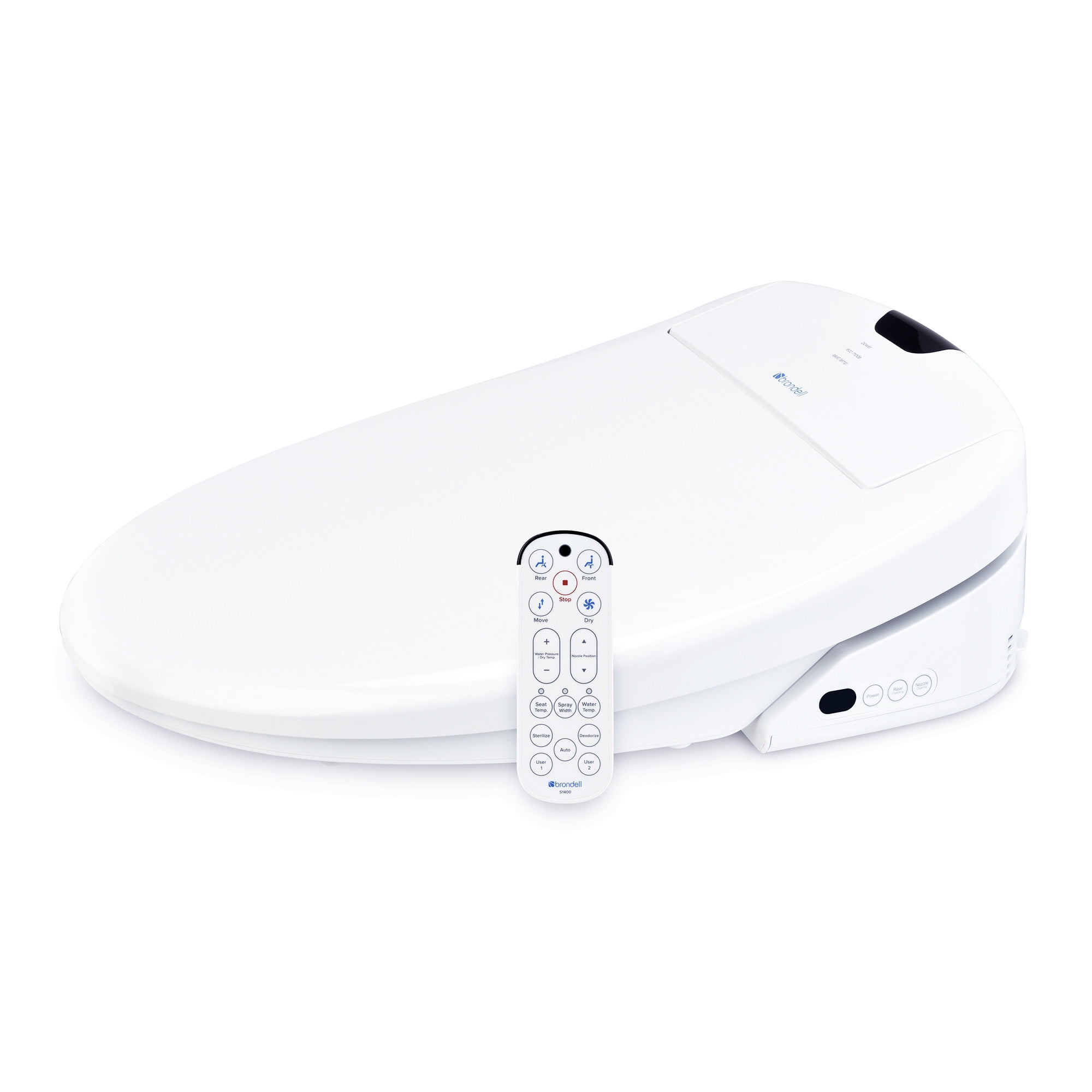Brondell White Round Luxury Bidet Toilet Seat with Remote