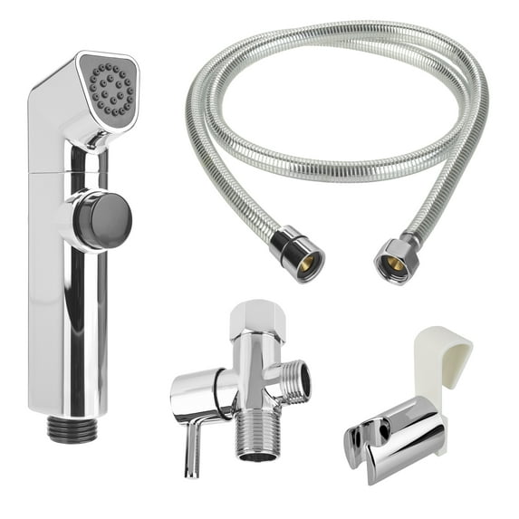 Brondell SimpleSpa Essential Hand-Held Bidet in Silver, All Installation Parts Included