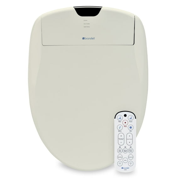 Brondell Swash 1400 Luxury Bidet Toilet Seat with Remote Control, Elongated Biscuit