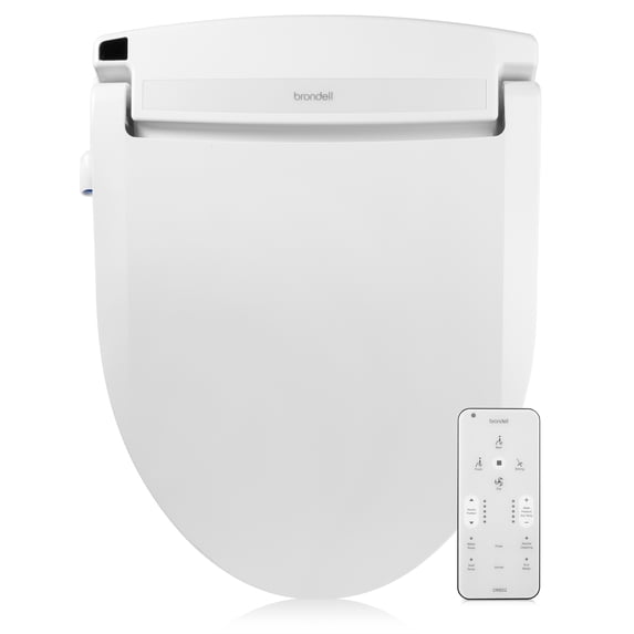 Brondell Swash Select DR802 Electronic Bidet Seat with Warm Air Dryer and Deodorizer, ABS plastic with stainless steel nozzle, Elongated White