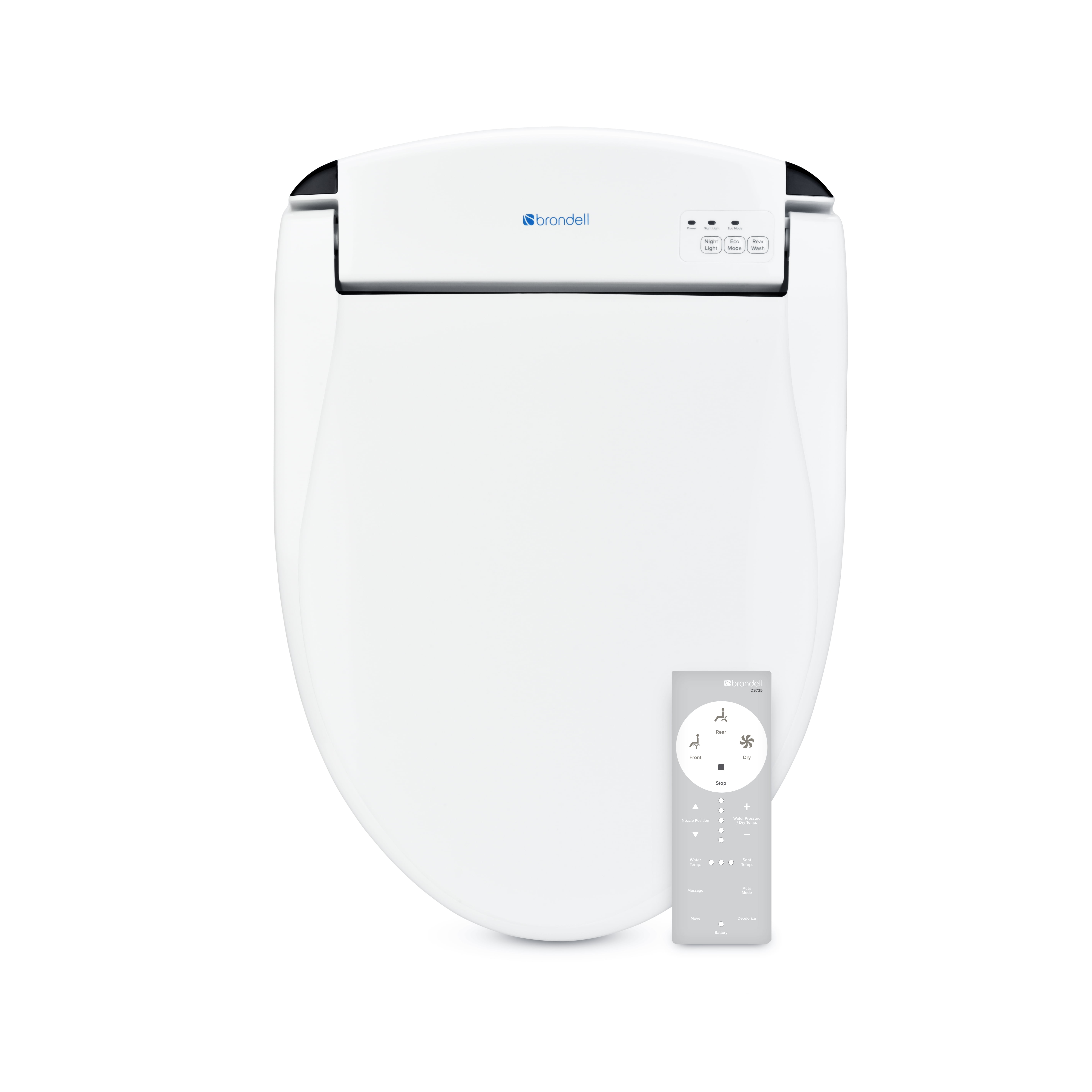 White Round Advanced Heated Bidet Toilet Seat with Stainless Steel Nozzle