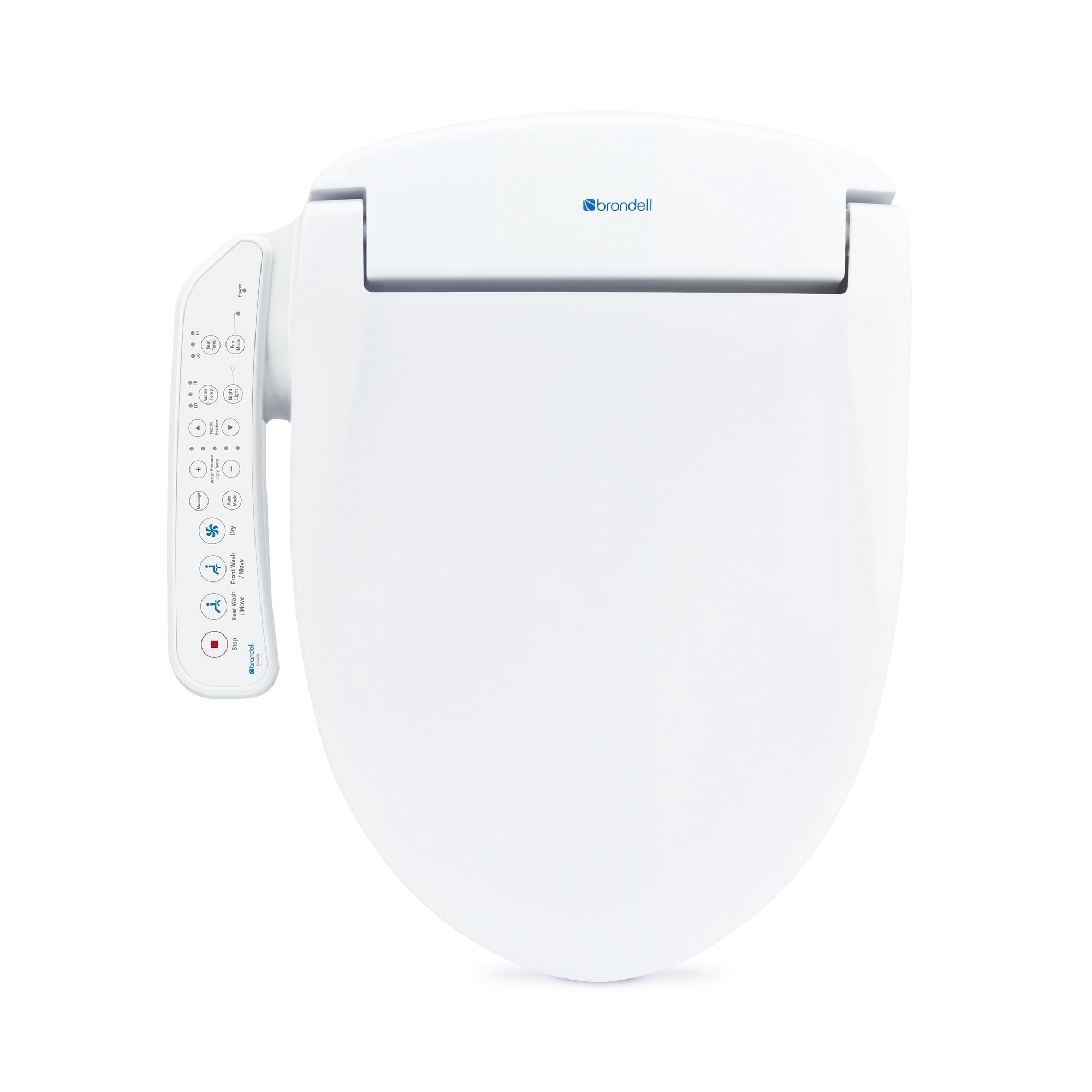 Brondell Swash SE400 Bidet Seat with Sidearm, Dryer and Stainless Steel Nozzle, Elongated White