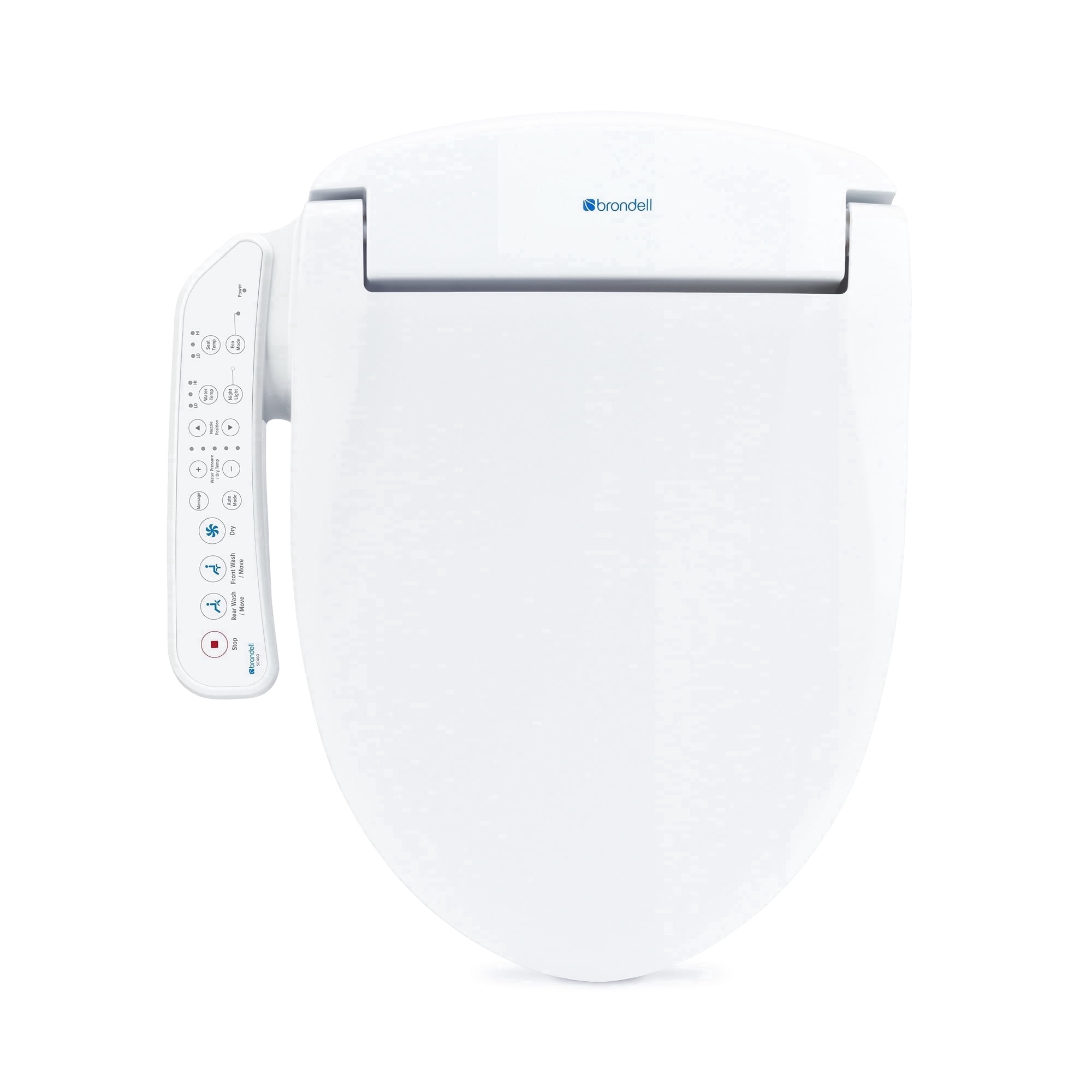 Brondell Swash SE400 Bidet Seat with Sidearm, Dryer and Stainless Steel Nozzle, Round White