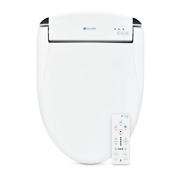 Brondell Swash SE600 Bidet Toilet Seat, Fits Round Toilets, White – Oscillating Stainless-Steel Nozzle, Warm Air Dryer, Ambient Nightlight