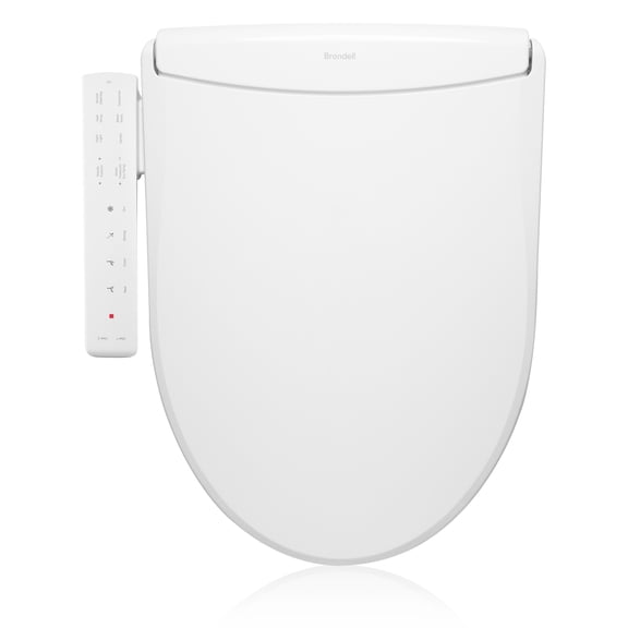 Brondell Swash Thinline T22 Luxury Bidet Toilet Seat with Side Arm Control, Round White