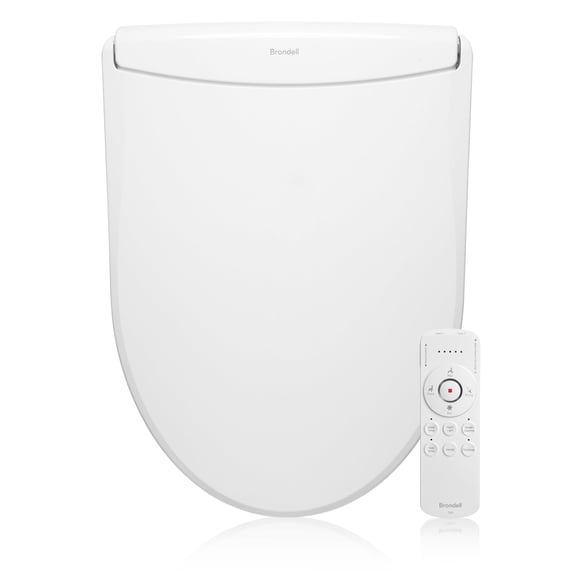 Brondell Swash Thinline T44 Luxury Bidet Toilet Seat with Remote Control, Round White