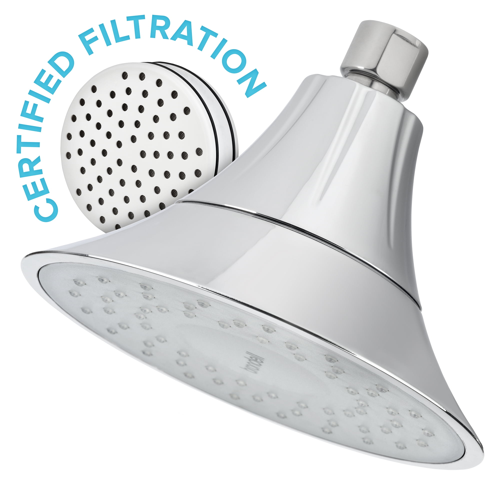Brondell VivaSpring Filtered Shower Head in Chrome with Gray Face, Certified KDF Filtration