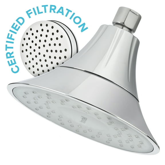 Brondell VivaSpring Filtered Shower Head in Chrome with Gray Face, Certified KDF Filtration