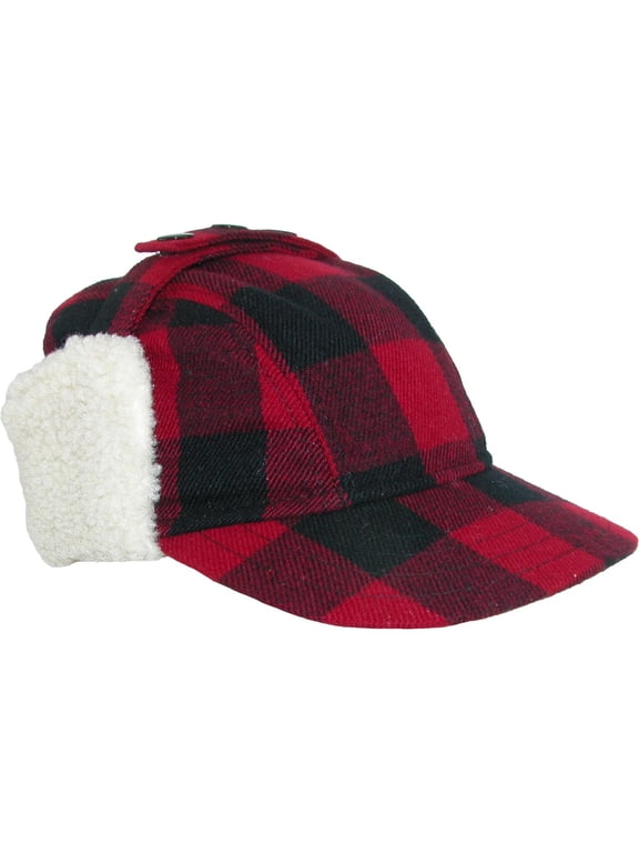 Wool Plaid Outdoor Cap with Sherpa Earflaps (Men's)