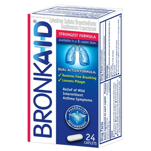 Bronkaid Dual Action Asthma Caplets, 24 Count